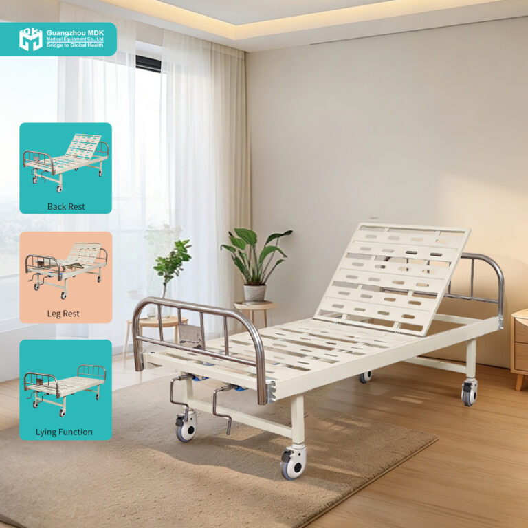 Manual 2-Crank Nursing Bed with Stamped Plate & Stainless Steel Boards
