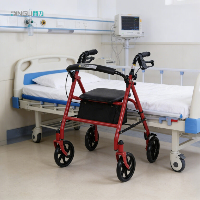 Heavy-Duty Iron Rollator Walker with 8″ Casters & 130KG Capacity